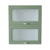 Corp superior vitrina 60 cu 2 usi orizontale Zebra MDF verde drept